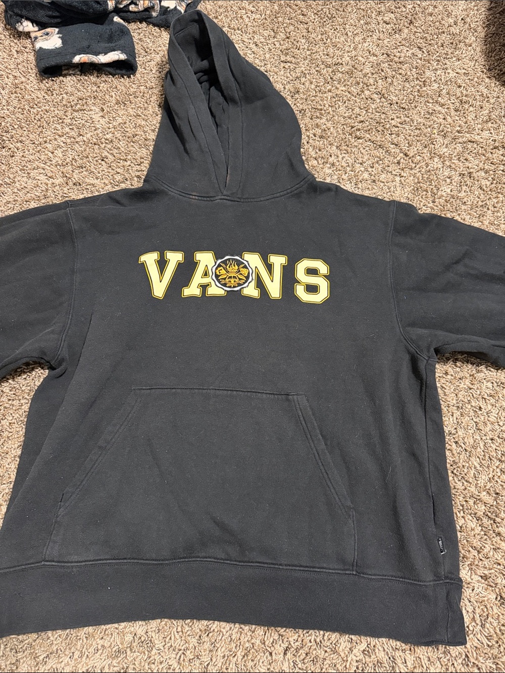 Vans Black Hoodie with Yellow Logo
